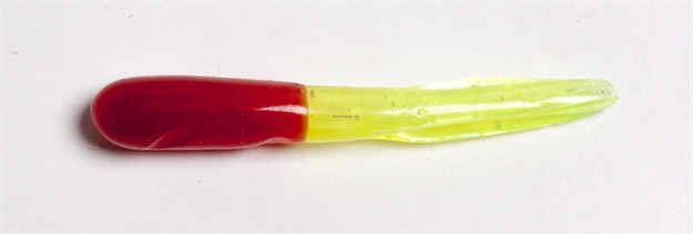 Picture of Betts Tackle Mini Tube Tail, 1 1/2", Red/Chartreuse, 20/Pack