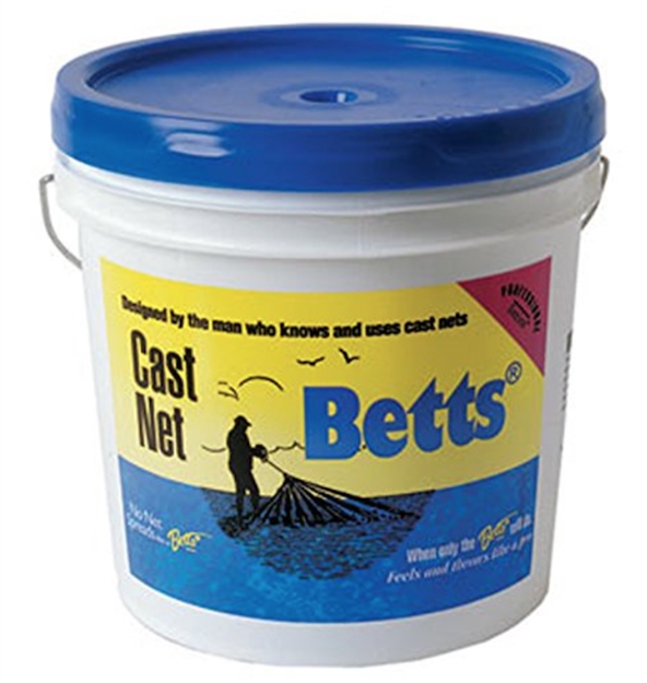 Picture of Betts Tackle Mullet Cast Net, Mono, 6' 1" Mesh 1.2Lb Lead Per Ft, Bucket
