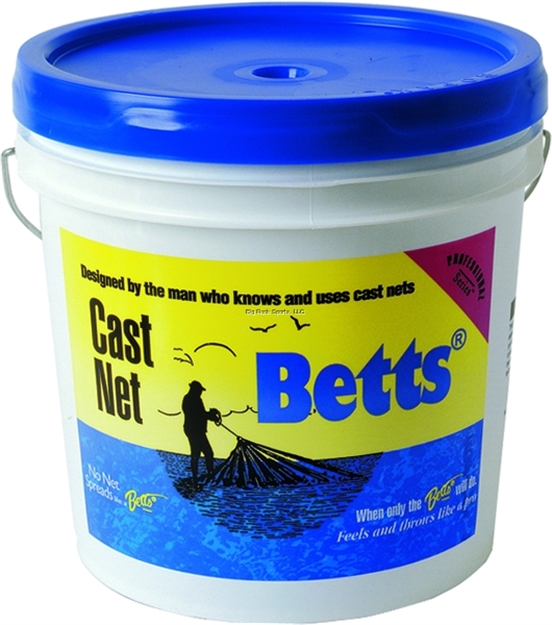 Picture of Betts Tackle Mullet Cast Net, Mono, 8' 1" Mesh 1.2Lb Lead Per Ft, Bucket