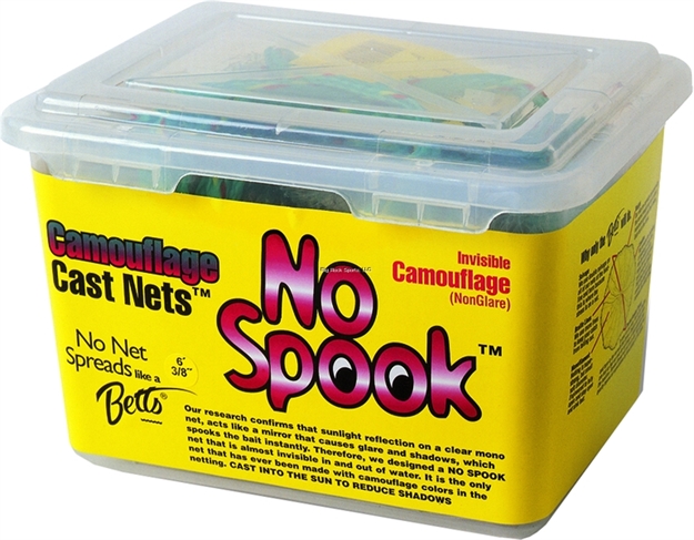 Picture of Betts Tackle Old Salt NO Spook Mono Cast Net Camo 6' 1/2" Mesh 1Lb Lead Per Ft, Boxed