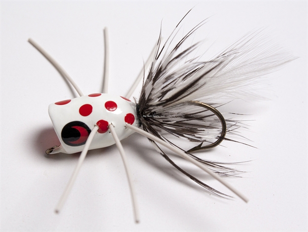 Picture of Betts Tackle Poka Pop Fly Popper, SZ 8, White/Black/White/White