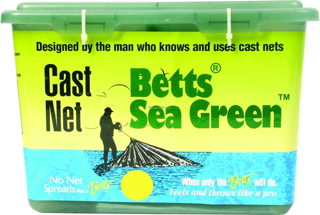 Picture of Betts Tackle Sea Green Mono Cast Net 10' 5/8" Mesh 1.2Lb Lead Per Ft, Bucket