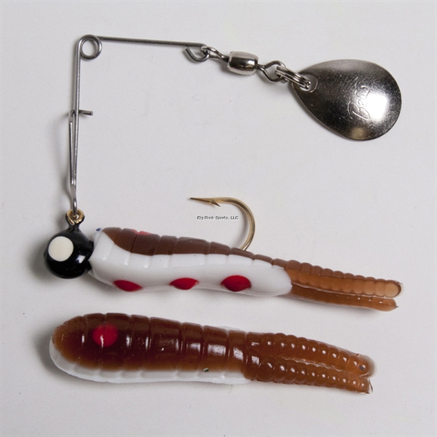 Picture of Betts Tackle Spin Split Tail Lure, 1", 1/32 Oz, Brown/Red Dot/White Belly