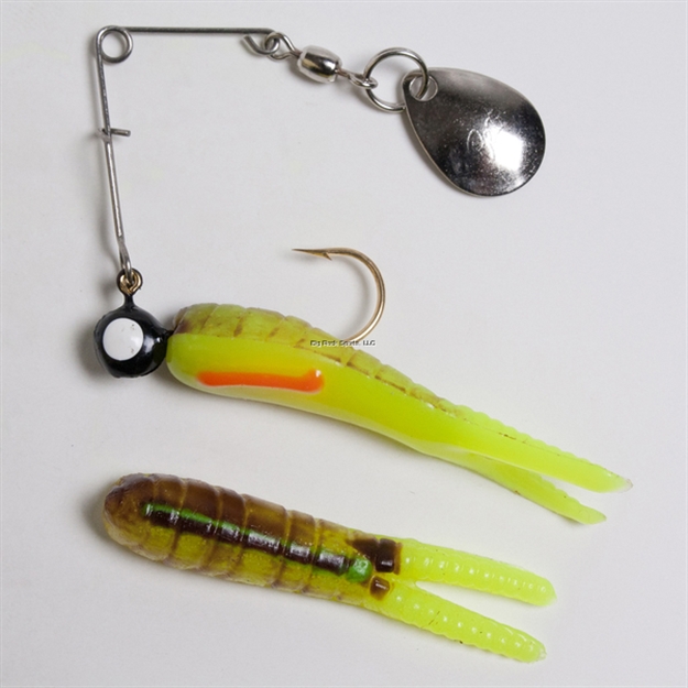 Picture of Betts Tackle Spin Split Tail Lure, 1", 1/32 Oz, Chartreuse Crawfish
