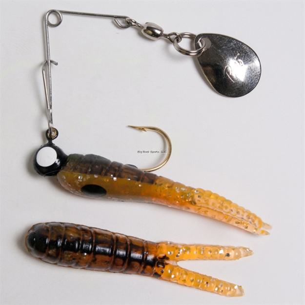 Picture of Betts Tackle Spin Split Tail Lure, 1", 1/32 Oz, Orange Crawfish Glitter