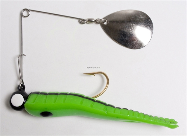 Picture of Betts Tackle Spin Split Tail Lure, 3", 1/4 Oz, Catalpa/Black Stripes