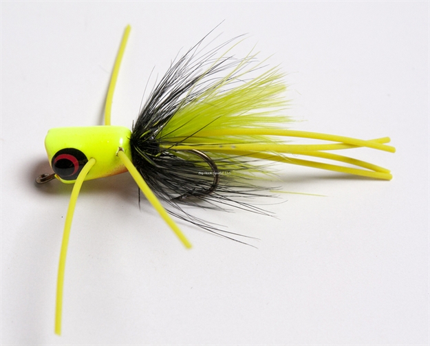 Picture of Betts Tackle Top Pop Fly Popper, SZ 8, Chartreuse/Black/Chartreuse