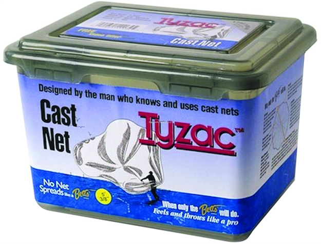 Picture of Betts Tackle Tyzac Nylon Cast Net 3' Boxed 3/8" Mesh 3/4Lb Iron Weights Per FT Boxed