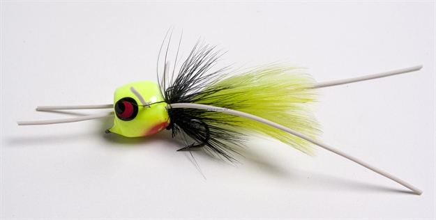 Picture of Betts Tackle Marathon Wiggle Popper Fly Popper, SZ 8, Chartreuse/Black/Chartreuse, Floating