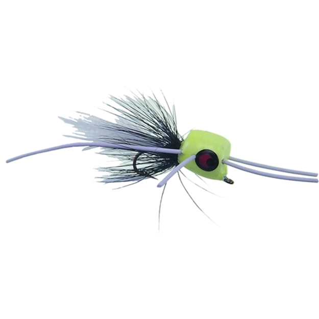 Picture of Betts Tackle Marathon Wiggle Popper Fly Popper, SZ 10, Glo/Black/White, Floating