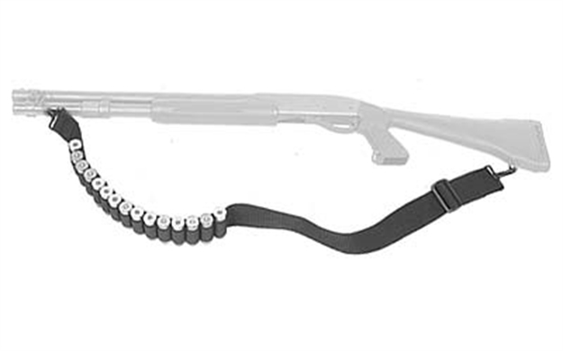 Picture of  Blackhawk 43Ss15bk Shotgun Shell Sling Black Nylon Webbing 2" Wide Shell Loops Adjustable Two-Point Design