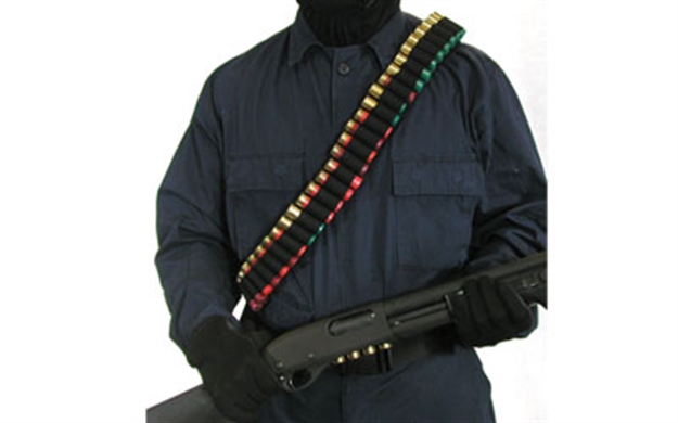 Picture of  Blackhawk 43Sb55bk Shotgun Bandoleer  Black Nylon 55Rd Over The Shoulder Mount