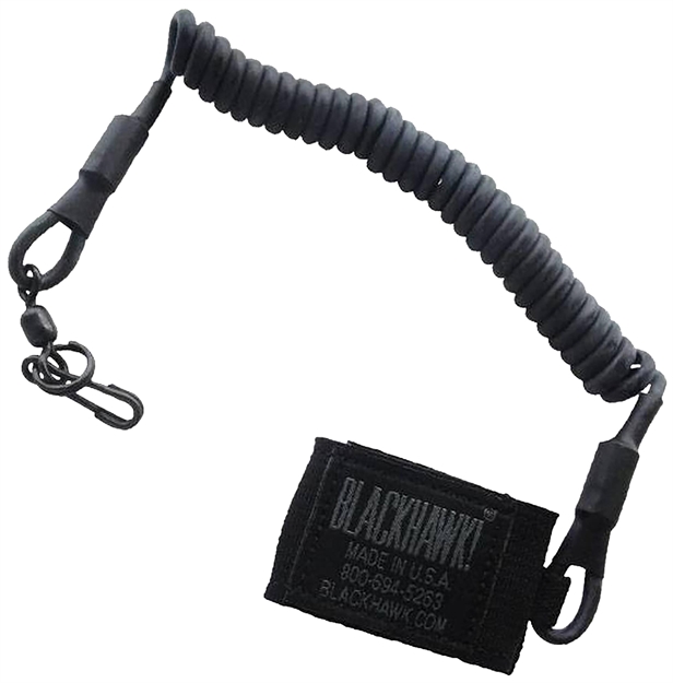 Picture of  Blackhawk 90Tpl2bk Tactical Pistol Lanyard Coiled Wire