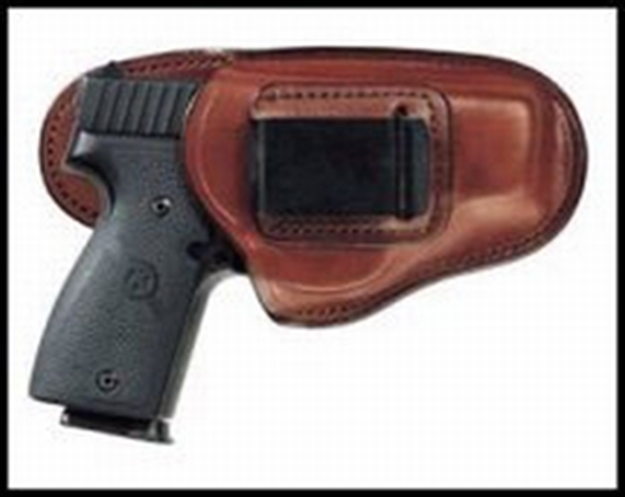 Picture of  Bianchi 19238 100 Professional  Size 14 Iwb Leather Tan Belt Clip Fits Browning Hi-Power/Ruger Sr/Colt 1911 Government Right Hand
