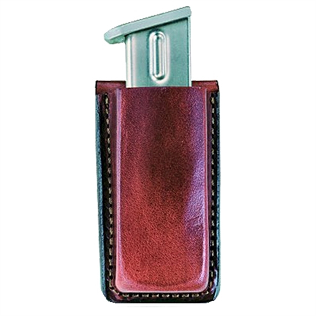 Picture of  Bianchi 10737 Open Top Mag Pouch  Single Tan Leather Belt Clip Compatible W/ 9Mm/40/ 45/380 Belts 1.75" Wide 013527107374