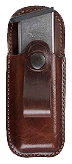 Picture of  Bianchi 23174 Open Top Mag Pouch  Iwb Single Tan Leather Belt Loop Belts 1.75" Wide Compatible W/ 45 Clot