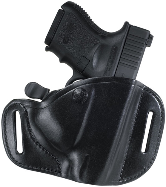 Picture of  Bianchi 22156 82 Carrylok  Owb Size 11D Black Leather Belt Slide Compatible W/Glock 26/27/Ruger Max-9/Taurus Gx4 Belt UP TO 1.75" Wide Right Hand
