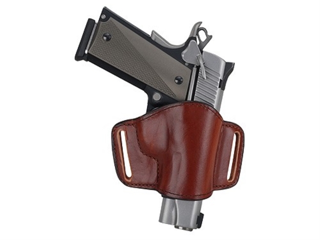 Picture of  Bianchi 19256 105 Minimalist  Owb Size 14 Tan Leather Belt Slide Compatible W/Sig P365/Glock 42/Bersa Thunder/S&W 1911 Belt UP TO 1.75" Wide Right Hand