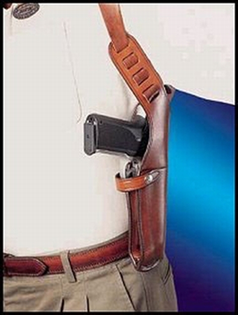 Picture of  Bianchi 12356 X-15 Vertical Shoulder Holster Tan Leather Harness 013527123565