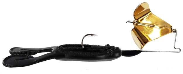 Picture of Big Bite 1/4Oz Tour Toad Buzzbait, Gold Blade/Black Toad