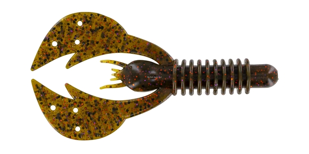 Picture of Big Bite 3.75" Kamikaze Craw, Green Pumpkin Purple Copper Flake, 6 PK
