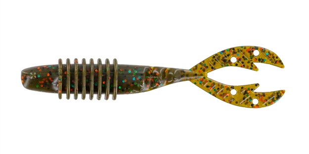 Picture of Big Bite 4.25" Kamikaze Swimon, Green Pumpkin Orange Blue Flake,6 PK