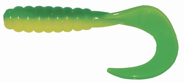 Picture of Big Bite Baits 2" Curl Tail Grub Green/Yel 10Pk CTG215 805104002253