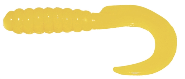 Picture of Big Bite Baits 2" Curl Tail Grub Yellow 100 PK CTG206-100
