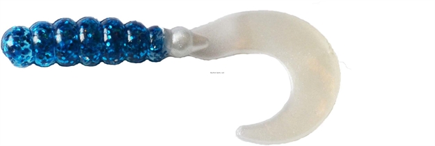 Picture of Big Bite Fat Grub Curl Tail, 2",, Blue Glitter Pearl, 10/Pack FG2-48