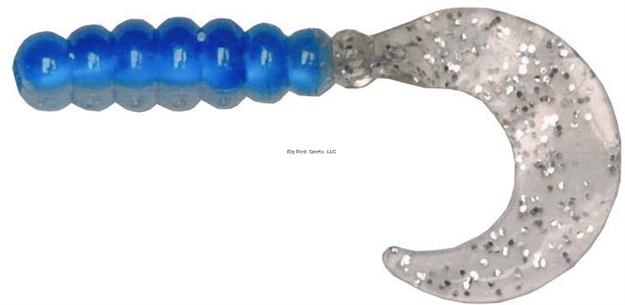 Picture of Big Bite Fat Grub Curl Tail, 2",, Blue/Silver, 10/Pack