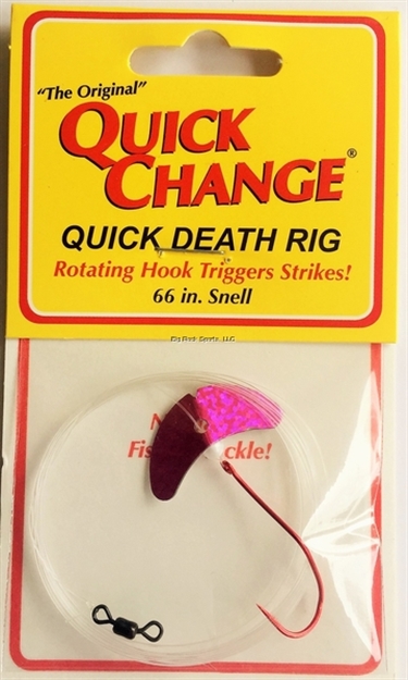 Picture of Big Bite Quick Death- 1"  Wing Rig- SZ 2 Quick Death Hook- 66" 14# Test - Pink