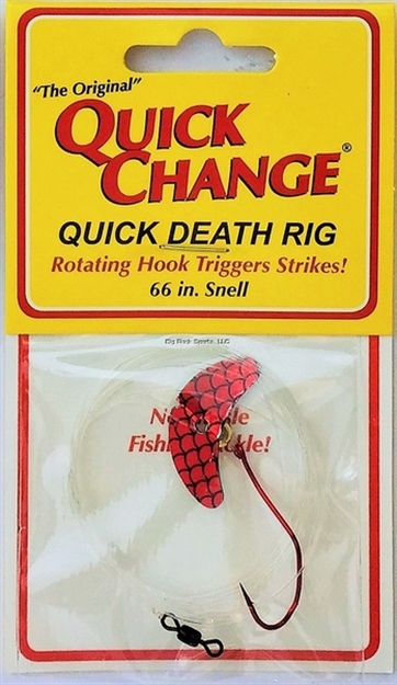 Picture of Big Bite Quick Death- 1"  Wing Rig- SZ 2 Quick Death Hook- 66" 14# Test - Redtail