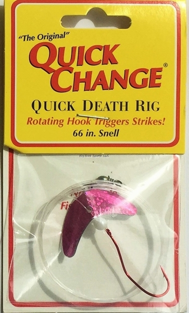 Picture of Big Bite Quick Death- 1 1/2"  Wing Rig- SZ 2 Quick Death Hook- 66" 14# Test - Pink
