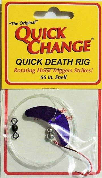 Picture of Big Bite Quick Death- 1 1/2"  Wing Rig- SZ 2 Quick Death Hook- 66" 14# Test - Purple