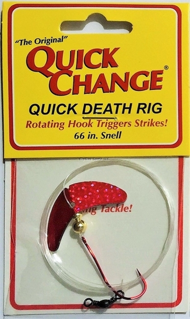 Picture of Big Bite Quick Death- 1 1/2"  Wing Rig- SZ 2 Quick Death Hook- 66" 14# Test - Redtail