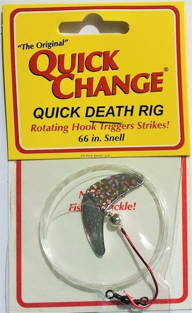 Picture of Big Bite Quick Death -1 1/2"  Wing Rig- SZ 2 Quick Death Hook- 66" 14# Test- Silver Minnow