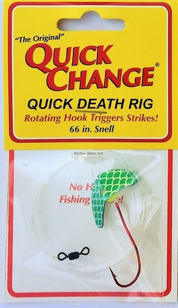 Picture of Big Bite Quick Death- 1" Wing Rig- SZ 2 Quick Death Hook- 66" 14# Test - Green