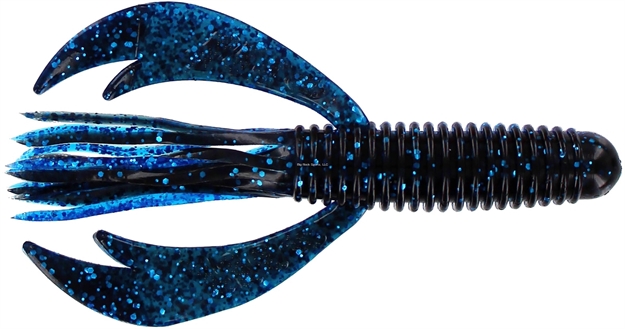 Picture of Big Bite Swimming Craw Tube, 4", Black Neon/Electric Blue, 7/Pack