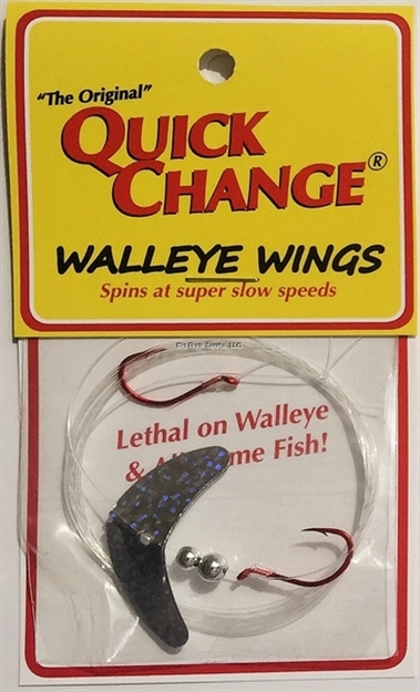 Picture of Big Bite Walleye Wing - 2 Hook Harness -  66"  14 #Test- 1 1/2 " Silver Wing