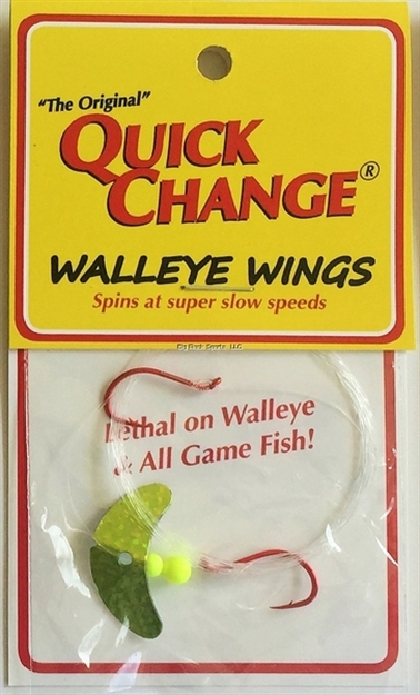 Picture of Big Bite Walleye Wing - 2 Hook Harness -  66"  14 #Test- 1" Chart. Wing