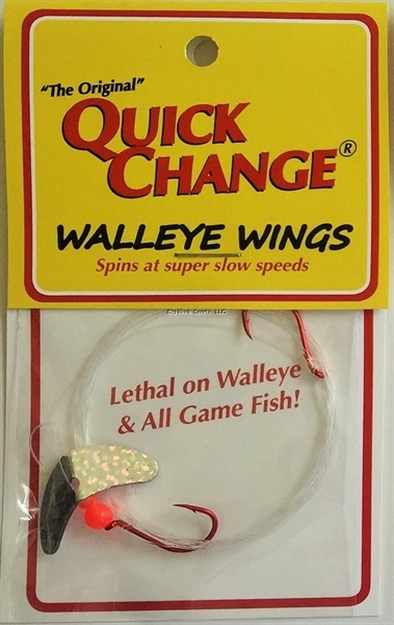 Picture of Big Bite Walleye Wing - 2 Hook Harness -  66"  14 #Test- 1" Silver Wing