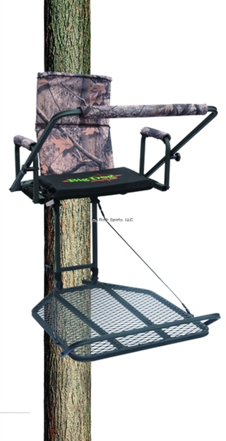 Picture of Big Dog Hunting Bearcat XL Hang-On Tree Stand, 32-1/2"X23-1/2" Platform, Padded Back Rest & Shooting Rail, Flip-Up Foot Rest And Rail