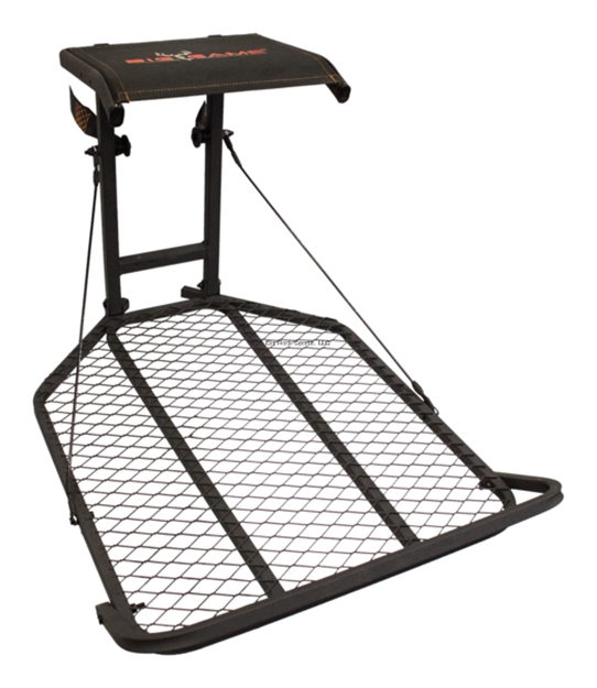 Picture of Big Game Hunting Captain XL Treestand , Fixed Position, 24" W X 30" D Platform, Flip UP Padded Seat, Footrest