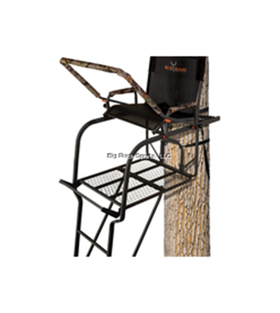 Picture of Big Game Hunting Hunter HD 1.5 Treestand, 18.6' Ladderstand, Flip-Up Flex-Tek Seat For Full Platform Use, Shooting Rail