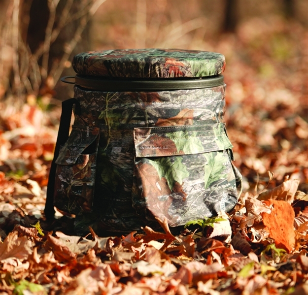 Picture of Big Game Hunting Sportsman's Bucket, 5 Gallon Pail, Camo Cushioned Swivel Seat, Camo Pail Cover With Pockets & Carry Strap GS1205
