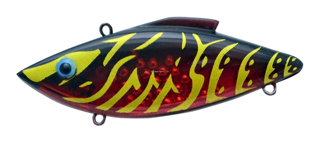 Picture of Bill Lewis Rat-L-Trap 1/2 Oz. Lipless Crankbait, Sinking Model, #4 Hooks, 3" IN Length, Black Cherry Craw