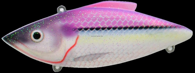 Picture of Bill Lewis Rat-L-Trap Lipless Crankbait, 3", 1/2 Oz, #4 Hooks, Purple Shad, Sinking Model