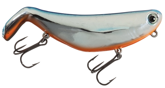Picture of Bill Lewis Stutterstep Floating Topwater Lure, 5/8 Oz, 4", #2 Hooks, Chrome Blue Back Orange Belly