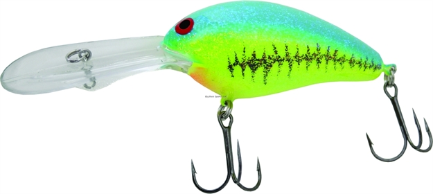 Picture of Bill Norman Double Deep Crankbait, 3", 5/8 Oz, Gel-Coat Chartreuse/Blue/Blue Lateral Line, Floating