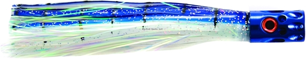 Picture of Billy Baits Magnum Turbo Whistler Trolling Lure,  Blue/Pearl/Pearl Skirt, 2 OZ Head